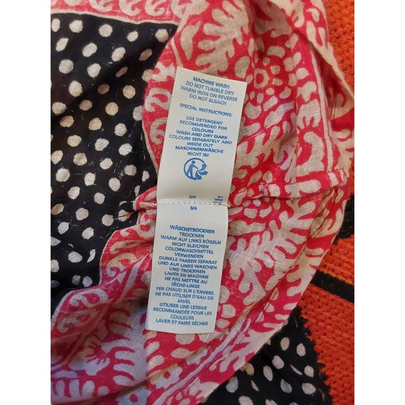 Boden Women's Bohemian Style Black Polka Red/Cream Scroll Bottom Top. Size 4 - Picture 4 of 12